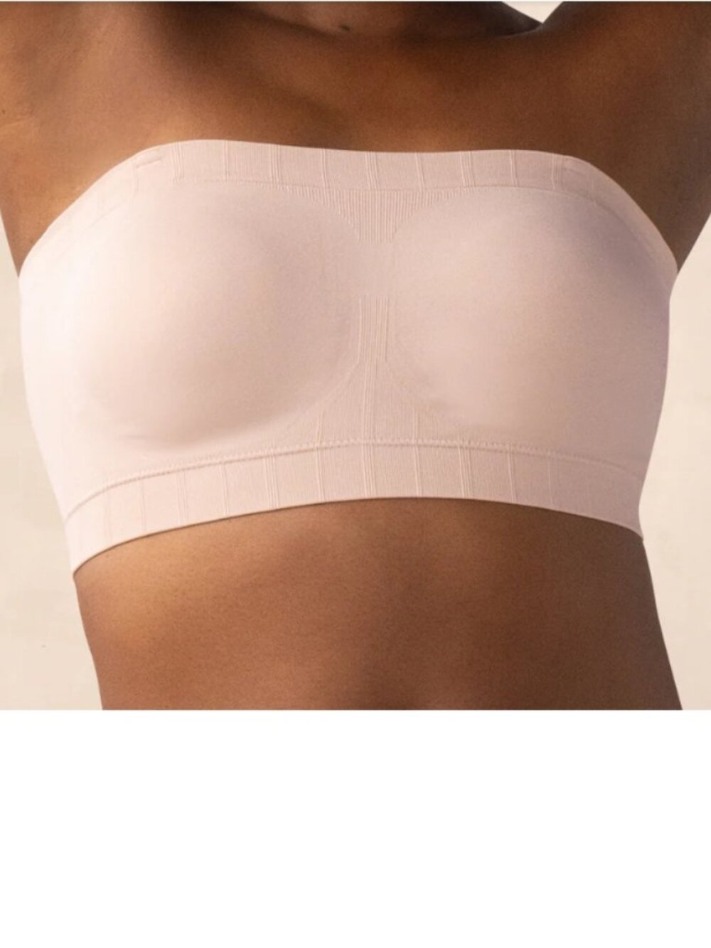 NEW Truekind Convertible Strapless Bandeau Bra Oatmeal Breathable Smooth XL